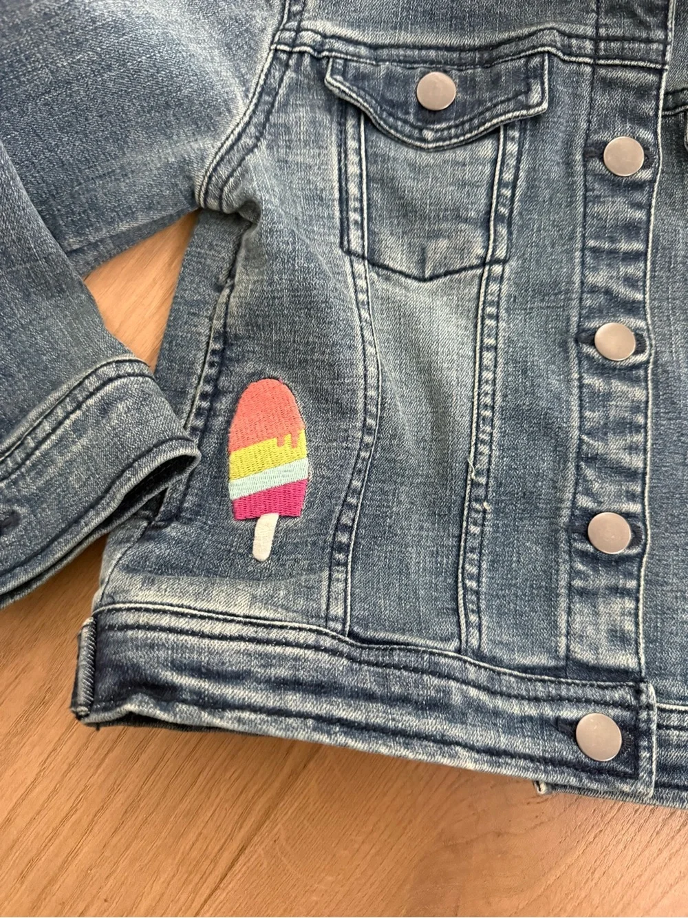 NWOT-Hatley Girls' 3T Denim Embroidered Jean Jacket unicorns,butterflies MSRP$85